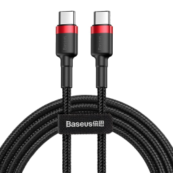 KABEL USB-C PD / USB-C PD NYLONOWY BASEUS CZARNO-CZERWONY