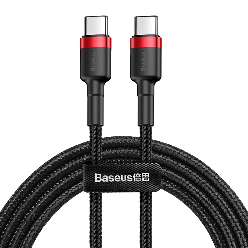 KABEL USB-C PD / USB-C PD NYLONOWY BASEUS CZARNO-CZERWONY