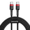 KABEL USB-C PD / USB-C PD NYLONOWY BASEUS CZARNO-CZERWONY