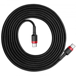 KABEL USB-C PD / USB-C PD NYLONOWY BASEUS CZARNO-CZERWONY