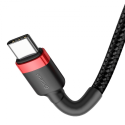 KABEL USB-C PD / USB-C PD NYLONOWY BASEUS CZARNO-CZERWONY